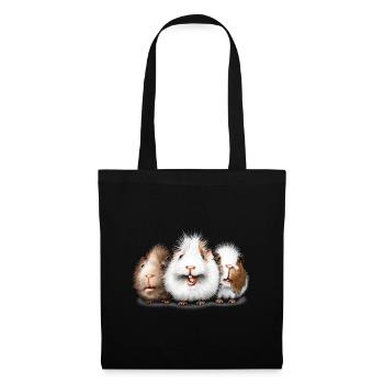 Trois cobayes - Sac en tissu - noir - Devant