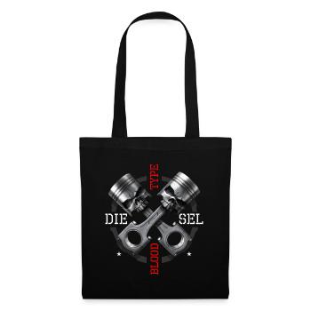 Piston de moteur diesel de type sanguin crânien - Sac en tissu - noir - Devant