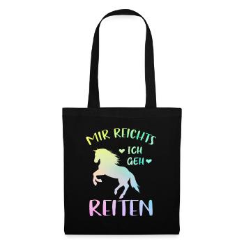 Mir Reichts Ich geh Reiten Geschenk für Pferdefan - Stoffbeutel - Schwarz - Vorne