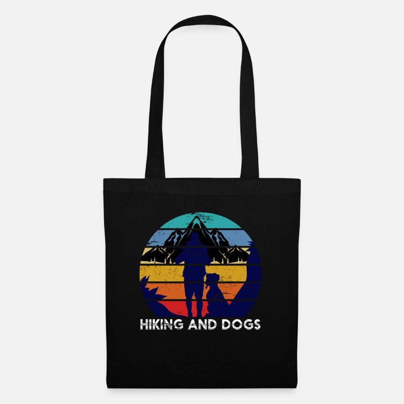Wanderer Hunde Geschenk Wandern - Stoffbeutel - Schwarz