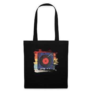 Retro 80s and 90s Record player - Tote Bag - black - Front