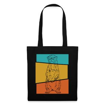 Loutres - Sac en tissu - noir - Devant