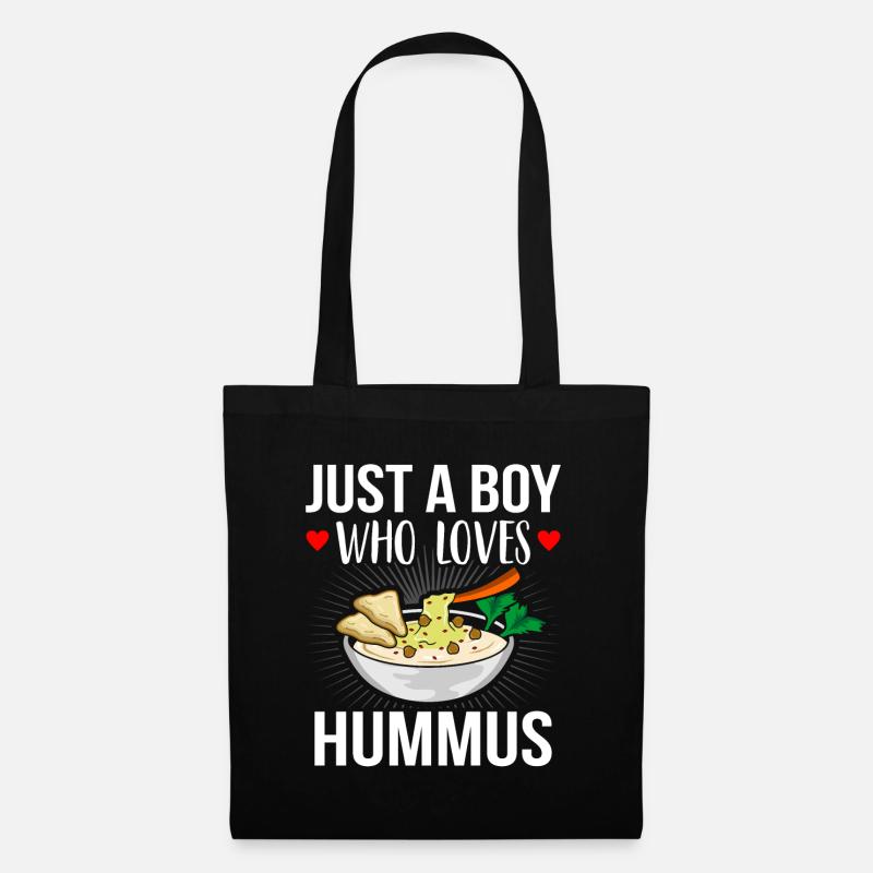 Nur Ein Junge, Der Hummus Lustig Hummus-Wortspiel - Stoffbeutel - Schwarz