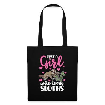 Paresseux animal amoureux cadeau fille paresseux - Sac en tissu - noir - Devant