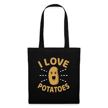 I Love Potatoes Funny Gardener Fun Carriage - Tote Bag - black - Front