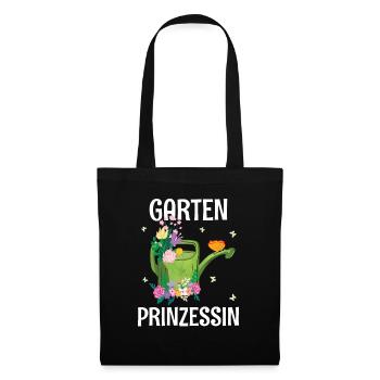 Gartenprinzessin | Gärtnerin Floristin Geschenk - Stoffbeutel - Schwarz - Vorne
