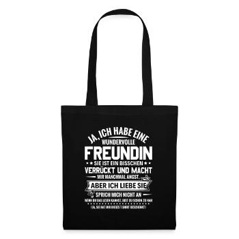 Nicht ansprechen ich habe eine Freundin Beziehung - Stoffbeutel - Schwarz - Vorne