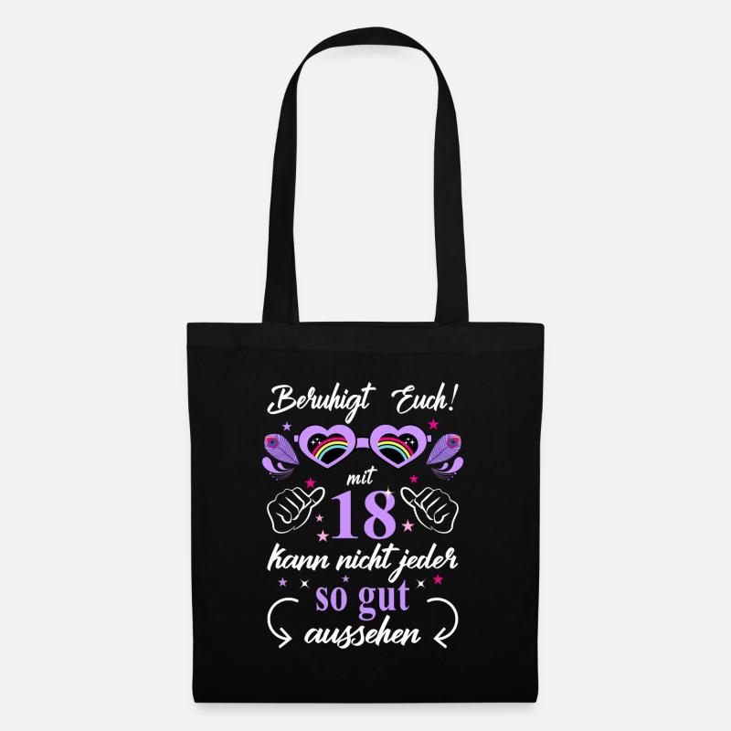 18. Geburtstag Frauen Geschenk beste Freundin - Stoffbeutel - Schwarz