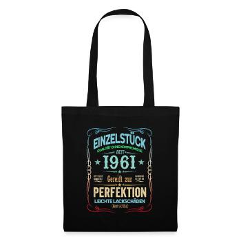 60. Geburtstag 60 Jahre 1961 Geschenk Mann Frau - Stoffbeutel - Schwarz - Vorne