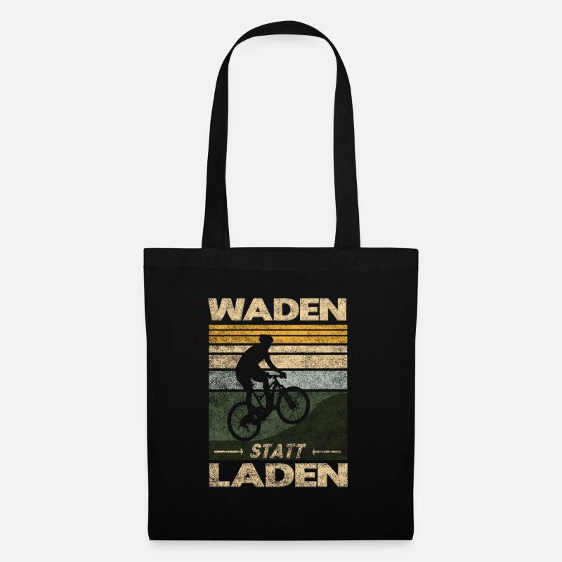 Waden statt Laden Retro Biker - Stoffbeutel - Schwarz