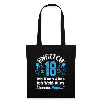 18 Geburtstag Junge Geschenk lustig 18. Ehrentag - Stoffbeutel - Schwarz - Vorne