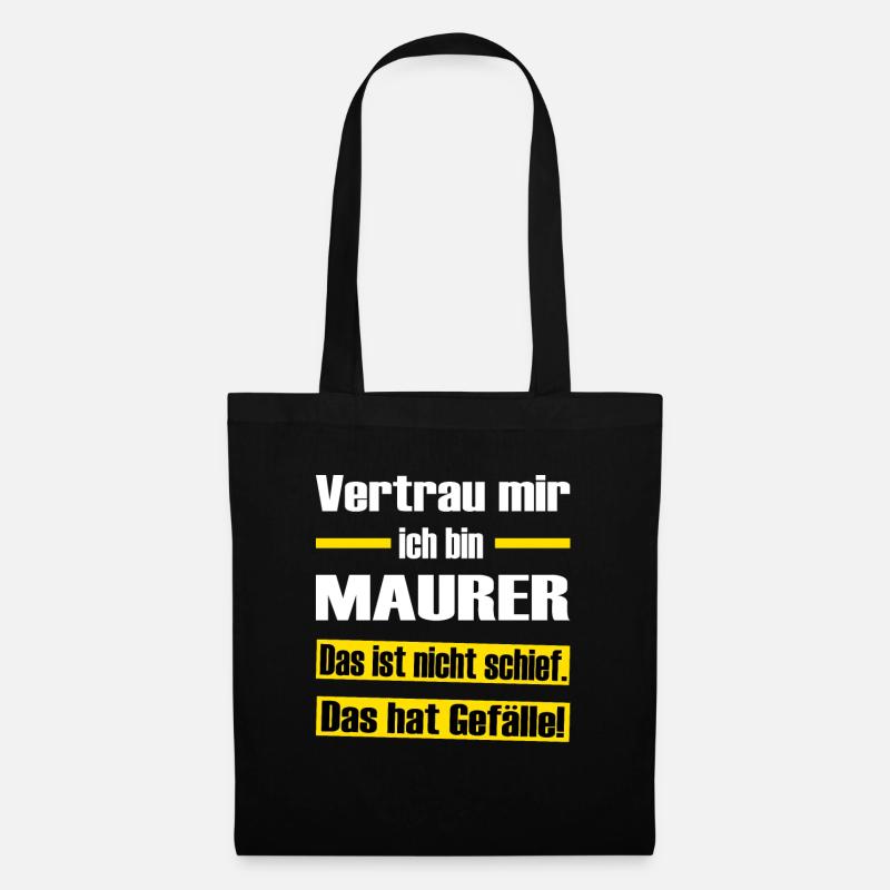 Vertrau mir ich bin Maurer - Stoffbeutel - Schwarz