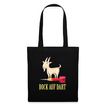 Bock auf Dart Dartspieler Darten Darts Geschenk - Stoffbeutel - Schwarz - Vorne