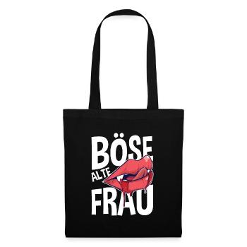 Böse Alte Frau Oma Hexe Ältere Dame Sarkasmus - Stoffbeutel - Schwarz - Vorne