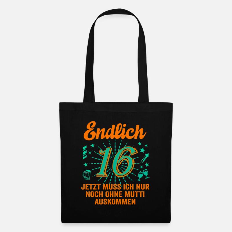 16 Geburtstag Junge Geschenk lustig 16. Ehrentag - Stoffbeutel - Schwarz