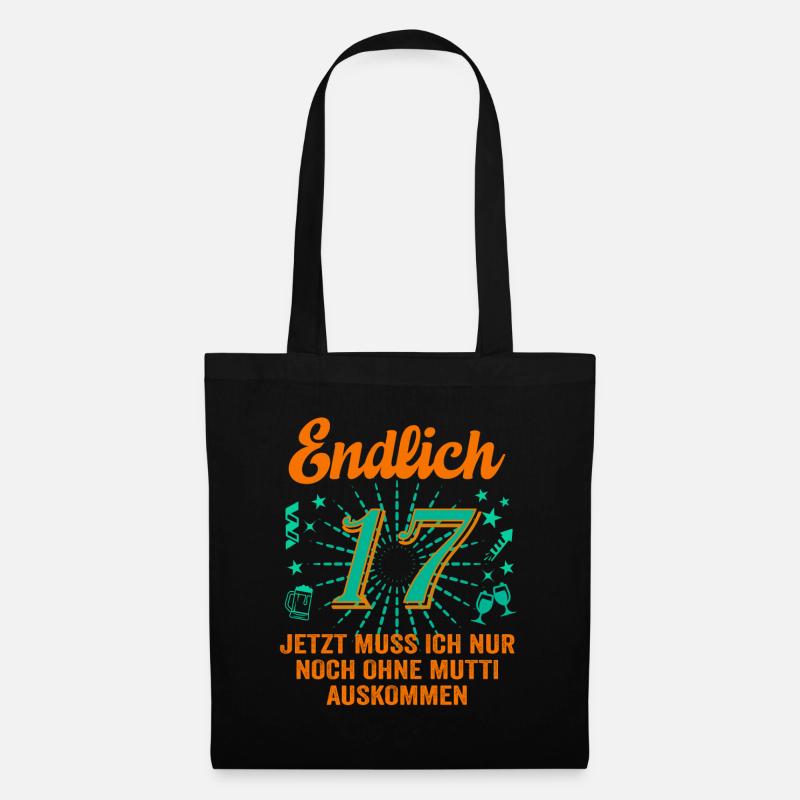 17 Geburtstag Junge Geschenk lustig 17. Ehrentag - Stoffbeutel - Schwarz
