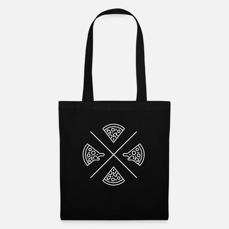 Tranches de pizza | Restauration rapide - Sac en tissu - noir