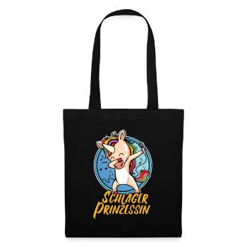Schlager Prinzessin Deutscher Schlager Einhorn - Stoffbeutel - Schwarz - Vorne