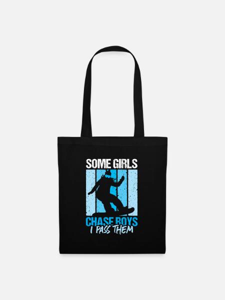 Lustiges Snowboarder Snowboarding Girl - Stoffbeutel - Schwarz