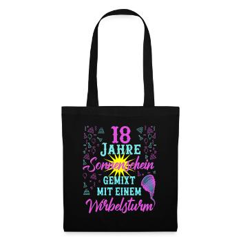 18 Geburtstag Frauen Geschenk 18 Jahre Geburtstag - Stoffbeutel - Schwarz - Vorne