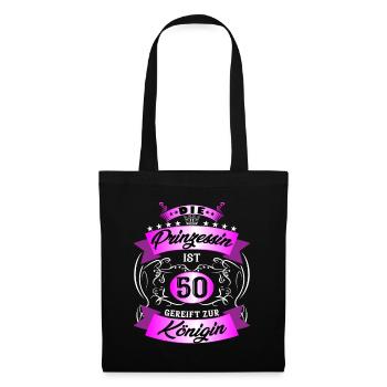 50 Geburtstag Frauen Geschenk 50 Jahre Geburtstag - Stoffbeutel - Schwarz - Vorne