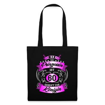 60 Geburtstag Frauen Geschenk 60 Jahre Geburtstag - Stoffbeutel - Schwarz - Vorne