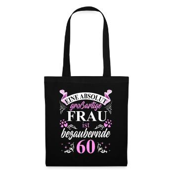 60. Geburtstag 60 Jubiläum 60 Ehrentag 60 Jahre - Stoffbeutel - Schwarz - Vorne