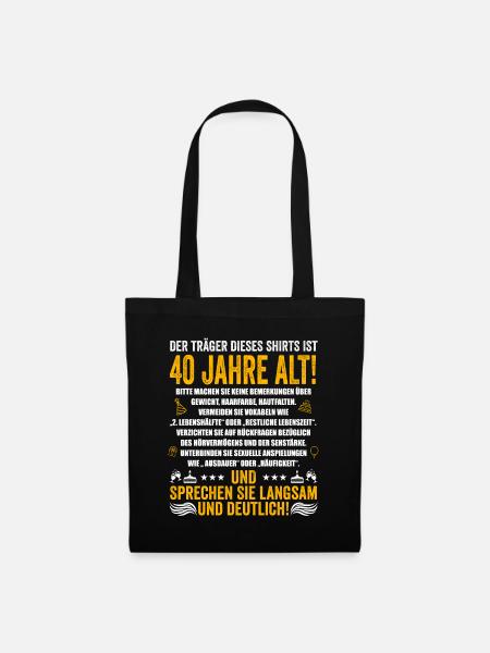 40. Geburtstag lustige Geschenke Männer 40 Jahre - Stoffbeutel - Schwarz