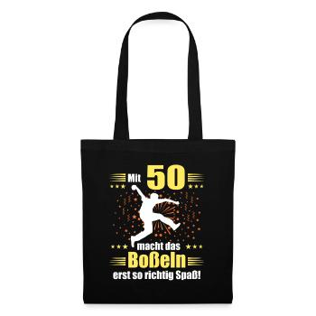 Boßeln Geschenk Boßler Bosseln Boßelsport 50 Jahre - Stoffbeutel - Schwarz - Vorne