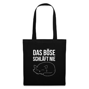 Das Böse schläft nie Katze Katzen - Stoffbeutel - Schwarz - Vorne
