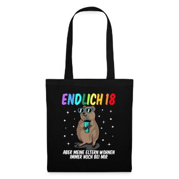 18 Geburtstag Fun Geschenk lustig 18. Ehrentag - Stoffbeutel - Schwarz - Vorne
