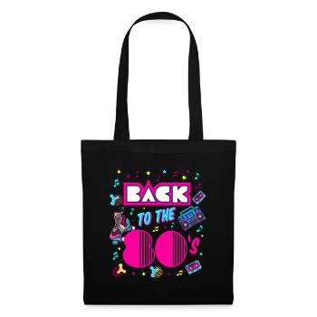 80er Party 80er Jahre Outfit 80s party 80s retro - Stoffbeutel - Schwarz - Vorne