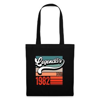 40 Geburtstag Geschenkidee Baujahr 1982 lustig - Stoffbeutel - Schwarz - Vorne