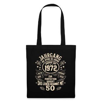50 Geburtstag Geschenkidee Baujahr 1972 lustig - Stoffbeutel - Schwarz - Vorne
