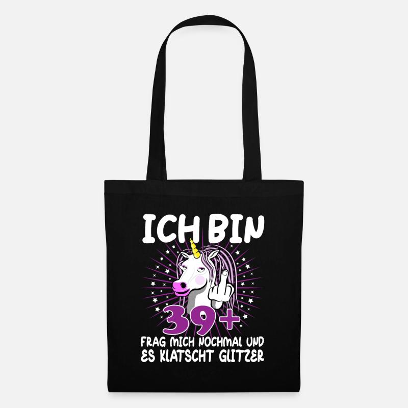 40. Geburtstag Einhorn 40 Jahre 40. Jubiläum Fun - Stoffbeutel - Schwarz