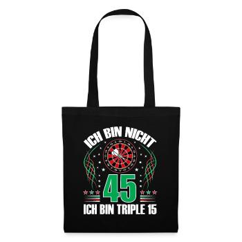 45. Geburtstag Darts Geschenk lustig 45 Jahre Dart - Stoffbeutel - Schwarz - Vorne