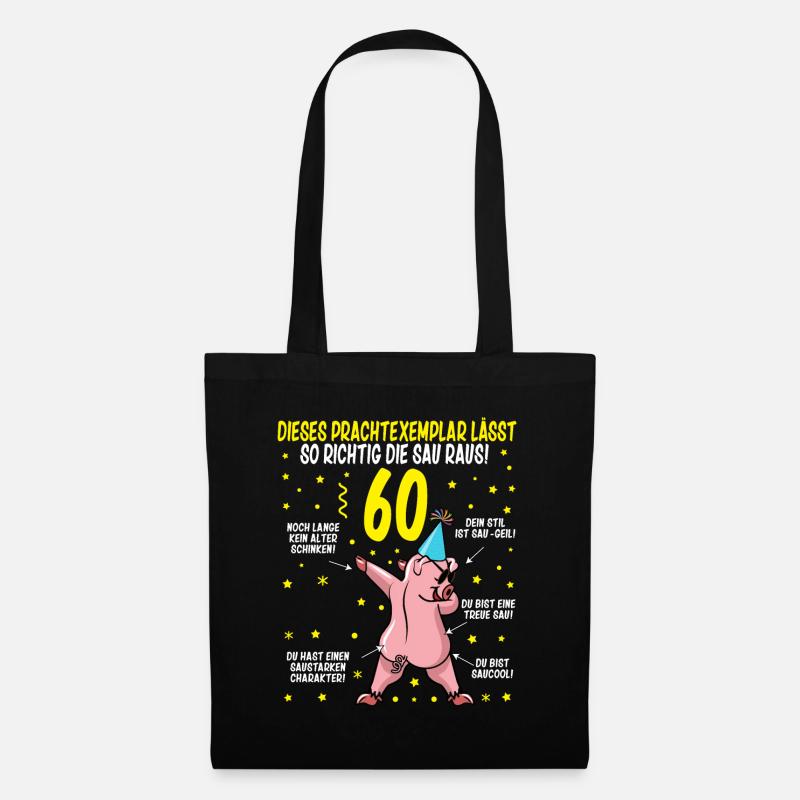 60 Geburtstag Geschenkidee Baujahr 1962 lustig - Stoffbeutel - Schwarz