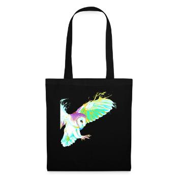 Fliegender Splash Vogel Eule - Stoffbeutel - Schwarz - Vorne