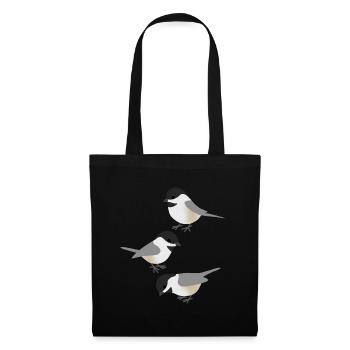 Birds Funny Chickadees - Tote Bag - black - Front