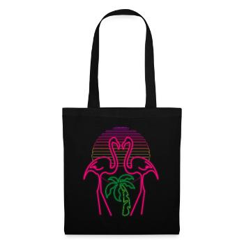 Flamingo - Stoffbeutel - Schwarz - Vorne