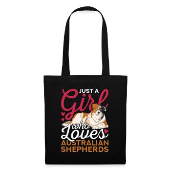 Amoureux des chiens fille chien Berger australien - Sac en tissu - noir - Devant