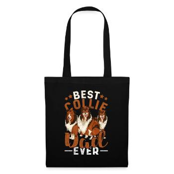 Collie Papa Dogs Father's Day Gift Long Hair Collie - Tote Bag - black - Front