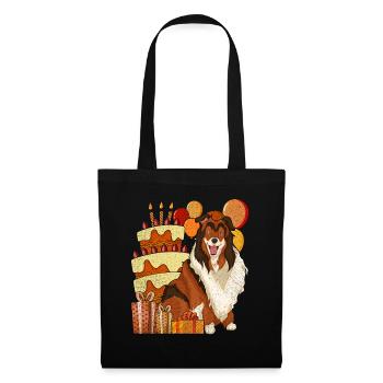 Long Hair Collie Dog Birthday Gift Idea Collie - Tote Bag - black - Front