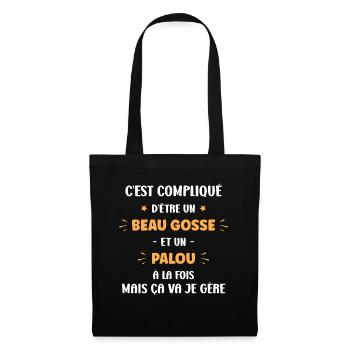 Compliqué beau gosse et palou - Sac en tissu - noir - Devant