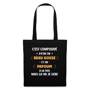 Compliqué beau gosse et papoum - Sac en tissu - noir - Devant