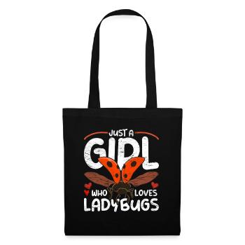 Idée cadeau fille Amoureux des animaux Coccinelles - Sac en tissu - noir - Devant