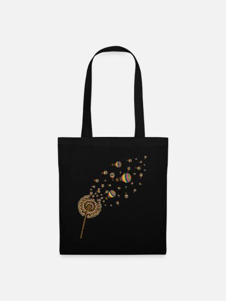 Montgolfière Pissenlit Idée cadeau Montgolfière - Sac en tissu - noir