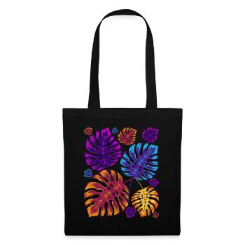 Feuilles tropicales colorées Gardener Gift Monstera - Sac en tissu - noir - Devant