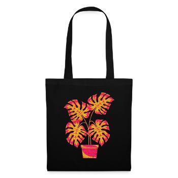 Tropical Houseplant Gardener Gift Monstera - Tote Bag - black - Front