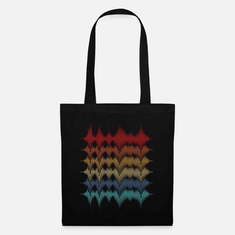 Retro Equalizer DJ Geschenk Musik Soundwave - Stoffbeutel - Schwarz